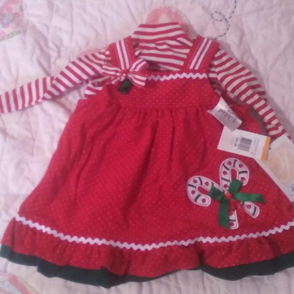 Bonnie Baby Candy Cane Dress - 12 Month NWT